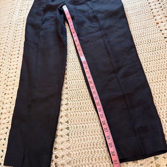 Talbots Vintage Irish Linen Black High-Rise Pleated Trousers Size 6 - altered - Picture 9 of 16